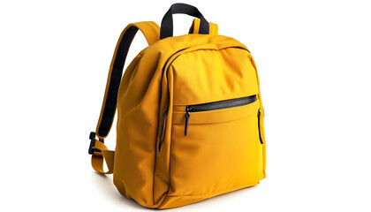 Fototapeta premium One stylish yellow backpack isolated on white