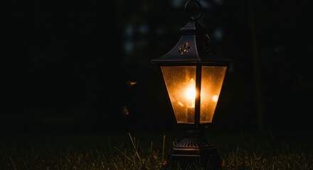 Illuminated Lantern at Night - Photo