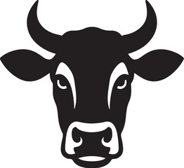 Cow head with white background