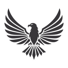 High Contrast Heraldic Eagle with Spread Wings
