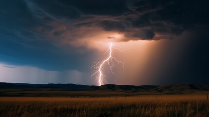 Lightning Storm over Plains.