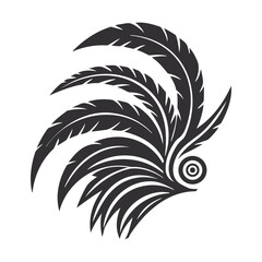 Abstract Feathered Bird – Fluid Black & White Digital Art