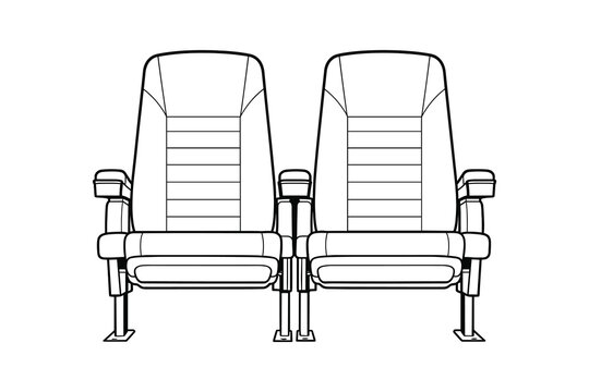 black and white cinema seats clip art preview