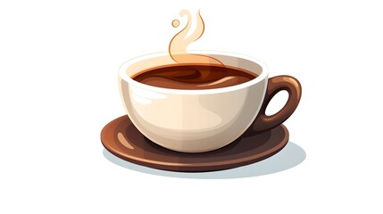 Obraz premium Detailed Cartoon Vector Illustration of Isolated Cup of Coffee - Professional Beverage Graphic Design