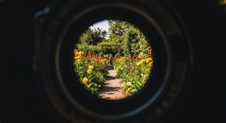 Garden View Through Camera Lens (Photo)