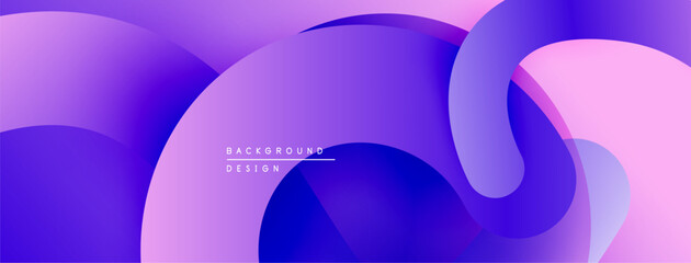 Abstract fluid shapes, vibrant purple hues, smooth gradients. Modern design element for backgrounds, digital art.