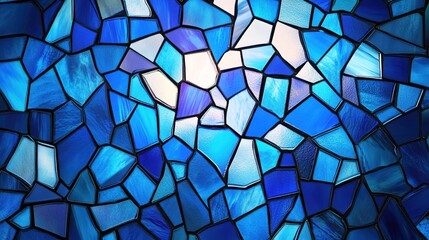 Abstract Blue Stained Glass Pattern