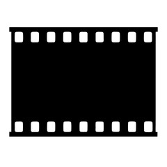 Retro Film Strip Roll with Rounded Perforations in Black and White