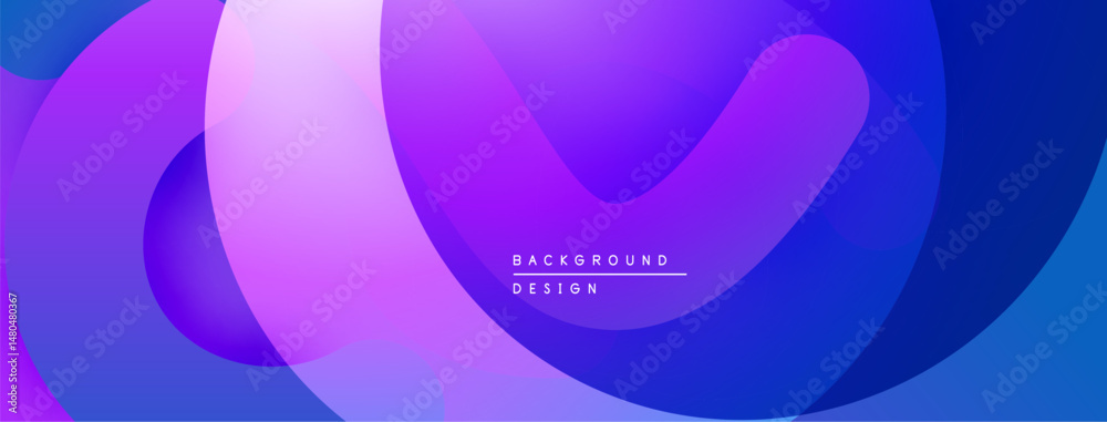Poster abstract layers, vibrant purple hues, smooth gradients create modern background design. minimalist a