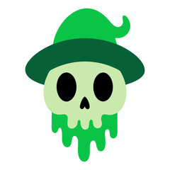 skull with hat slime on white