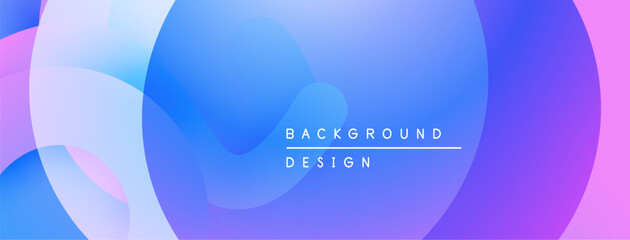 Obraz premium Abstract fluid shapes blend, creating vibrant purple, blue, pink gradients. Minimalist text reads background design. Modern aesthetic.