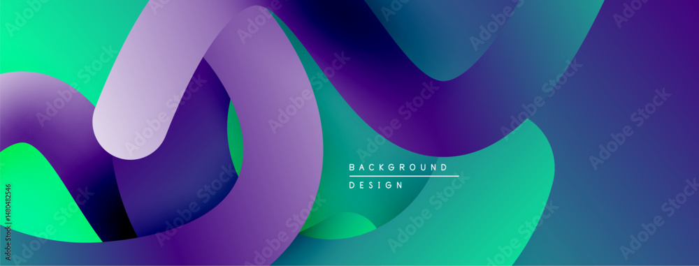Fototapete abstract fluid shapes, vibrant colors blend. modern design, smooth gradients create dynamic composit