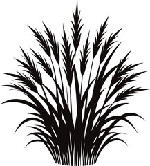 Stylized Silhouette of Reeds and Grass