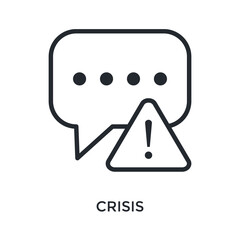 Crisis Icon Outline Style. Vector Illustration For Graphic Design