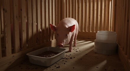 Pig in a Pen - Illustration