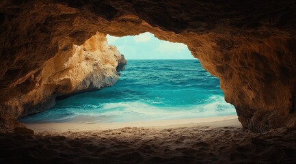 Fototapeta premium Ocean view from a coastal cave