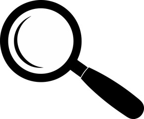 Magnifying Glass Silhouette Vector Illustration 
