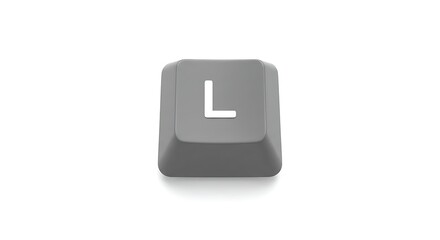 Isolated keyboard key 'L' on white background