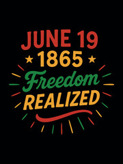 Juneteenth Freedom Realized T-Shirt – African American Emancipation Day 1865 Celebration Design