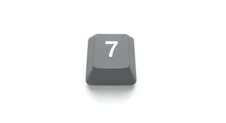 Number 7 keycap on a white background