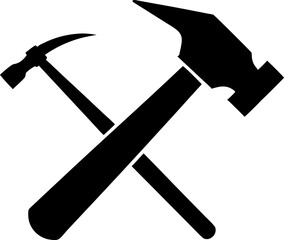 Nail  Hammer Silhouette Vector Illustration 
