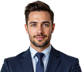 Professional business portrait of a confident man corporate setting image type modern environment close-up career focus