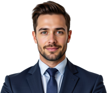 Professional business portrait of a confident man corporate setting image type modern environment close-up career focus