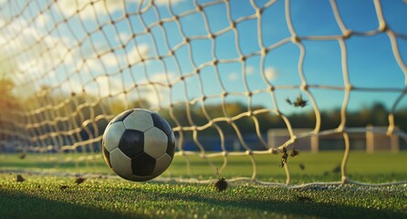 Soccer ball about to enter goal (1)