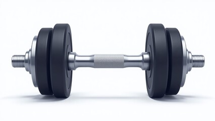 Naklejka premium Gym dumbbell illustration in flat modern style, isolated gym equipment on white background, minimal fitness design for workout and health visuals