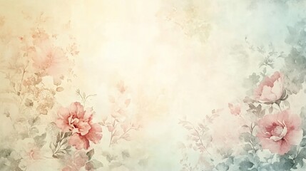 Vintage Floral Background with Soft Pastel Colors