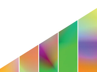  Angled Gradient Stripes Collection Abstract, Green Magenta Orange Yellow Pink, Modern Design Elements Or Presentation Slides [with copy space]
