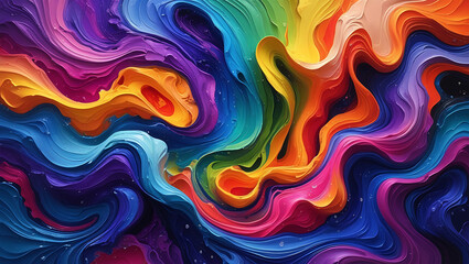 Fototapeta premium Vibrant Abstract Rainbow Swirls of Color