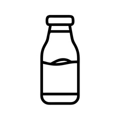 Juice Bottle Outline Icon, Minimalist Design