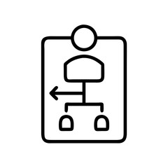 User Assignment Icon Outline on White