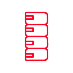 Obraz premium Red Book Stack Icon, Vertical Alignment