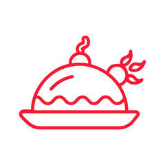 Festive Christmas Dinner Plate Icon Illustration