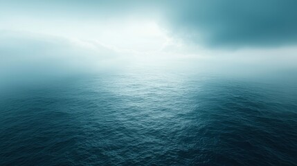 Fototapeta premium Tranquil Ocean Horizon Under Soft Clouds and Calm Waters