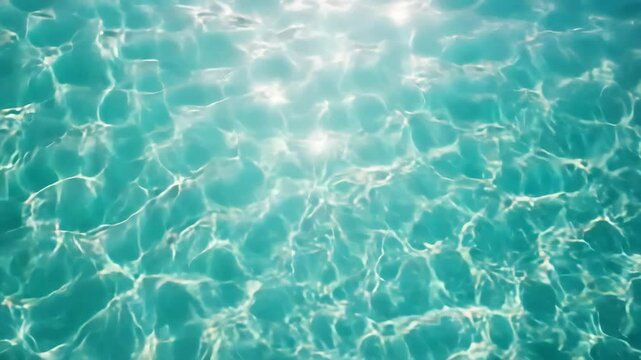 Sparkling pool water with sun glints.