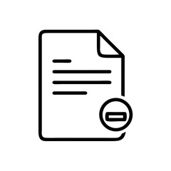 Delete File Icon, Document Removal Symbol