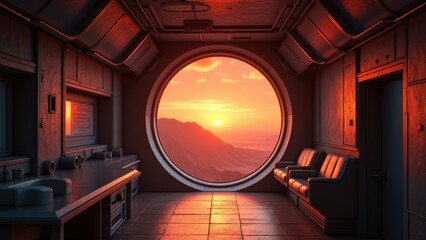 Indoor circular illuminated window