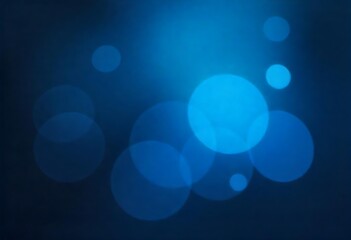 Generative AI blue bokeh lights abstract background with soft glow
