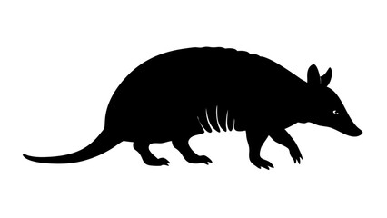 Armadillo Silhouette Vector Illustration, Simple Graphic