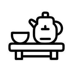 Obraz premium Minimalist Tea Ceremony Set Icon Illustration