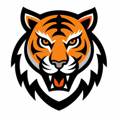 Bold Tiger Head Logo Vector Illustration