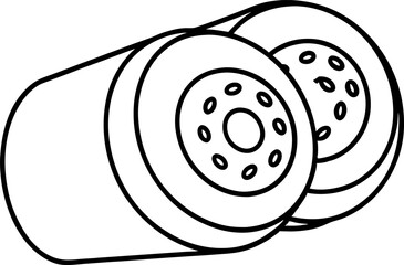 Sushi Roll Set Line Art Vector Illustration 