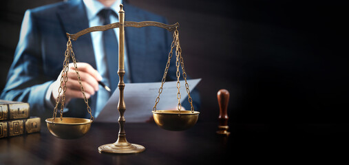 Lawyer working in the office