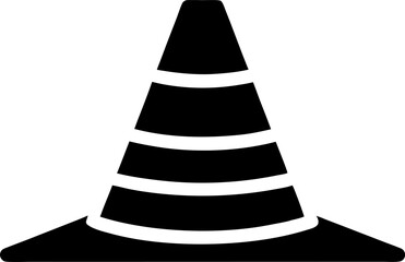 Traffic Cone Silhouette Vector Illustration 