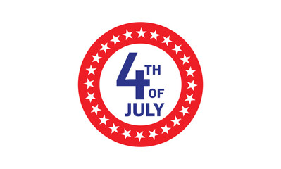 4th of july america independence day round shape with star. fourth july of united state of america for banner, special offer, sales, shopping templete, web ,poster, banner,advertisement, social media 
