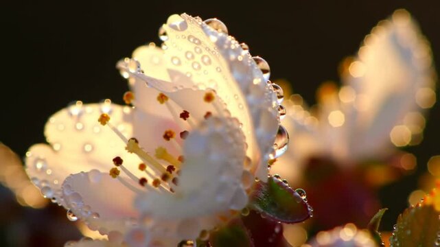 Dew drops on blossom