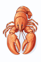 Vibrant Lobster Graphic for Seafood Menu
